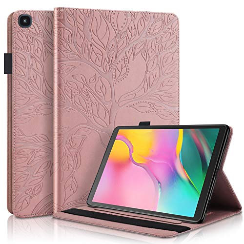 Succtop Custodia per Galaxy Tab A 2019 10.1 in pelle PU con funzione di supporto, custodia protettiva con slot per carte, portapenne per Samsung Galaxy Tab A 2019 10.1 SM-T510/SM-T515 oro rosa