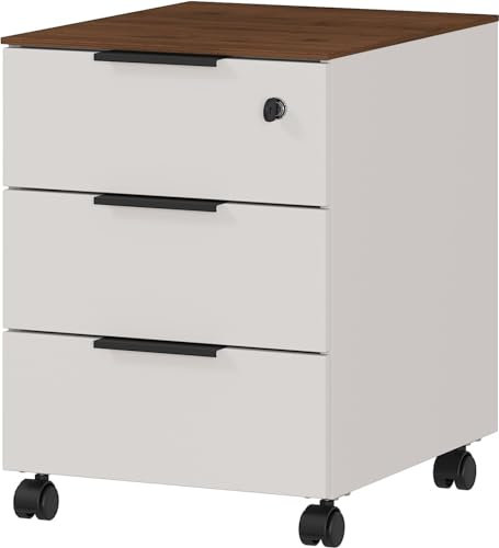 Germania Rollcontainer 4228-573 GW-Ancona, in Kaschmir/Nussbaum, auf Laufrollen, mit DREI Schubkästen, 41 x 55 x 51 cm (BxHxT)