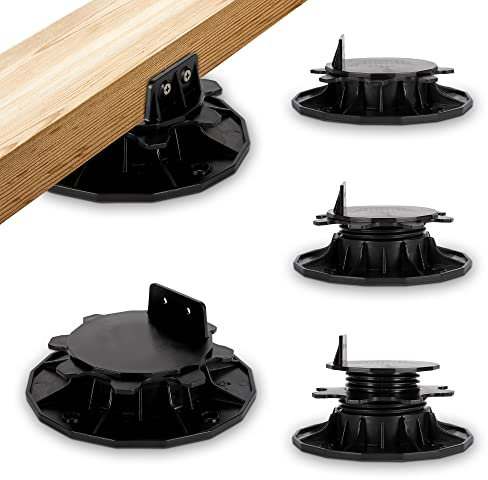 DeToWood 48 Stück, 35-70 mm Stelzlager verstellfüße terrassenfüße stellfüße höhenverstellbar füße balkenlager unterkonstruktion