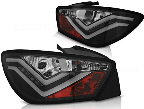 LED Rückleuchten Leiste passend für Seat Ibiza 6J 3-Türer 2008 2009 2010 2011 2012 Hatchback 3-Türer GV-959 Komplettset Rückleuchten Rückleuchten Fahrerseite Schwarz