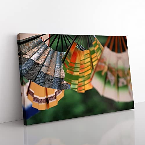 Big Box Art Japanese Fans Canvas Wall Art Print Ready to Hang Picture, 76 x 50 cm (30 x 20 Inch), Multi-Coloured