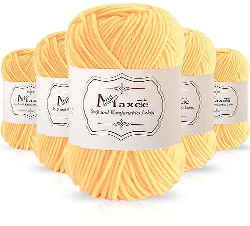 Maxee 250g(50gx5) Handstrickgarn Multicolor, Acryl Garn zum Stricken, Weicher Wolle zum Häkeln und Kunsthandwerk, Hand Knitting Garn zum Häkeln, Schals für Strickanfänger, Erfahrene Stricker