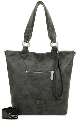 Fritzi aus Preussen Umhängetasche Schultertasche Rub Iggi03 Shopper Black Idol dunkelgrau