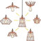 Mengjay Vintage Plafonnier Suspension Luminaire Déformable Cordon Géométrique Réglable Pliant Cage,Plafonnier en Métal Cage, Suspension Lustres,suspensio Lampes, Luminaires intérieur (Or rose)