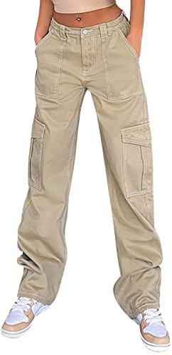 Cargo Pants Damen High Waist,Baggy Cargo Pants Low Waist Drawstring Joggers Sweatpants Loose Casual Wide Leg Trousers Lounge wear Damen Cargohose Baggy Casual Sommerhose Damen Cargohose Baggy