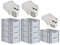 PROREGAL SuperSparSet 10x Eurobox NextGen Grip mit Scharnierdeckel und schwarzen Schiebeschnappverschlüssen, HxBxT 22x40x60cm, 44 L, Grau, Griffe offen, Eurobehälter, Transportbox