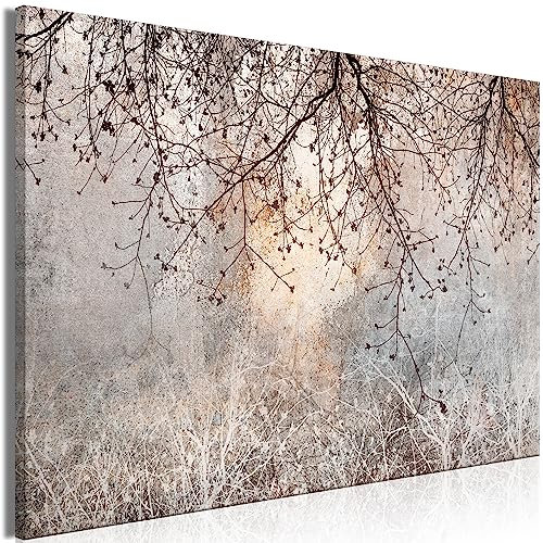 murando - Wandbilder XXL Natur 120x80 cm Leinwandbild 1 tlg Kunstdruck modern Wanbilder XXL Wanddekoration Design Wand Bild Ast Baum Betonoptik b-C-10084-b-a