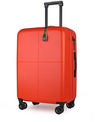 Premium Burnt Orange Medium Suitcase, 100% German Covestro Polycarbonate, 4 Spinner Wheel Medium Check-in Hard Shell Hand Luggage Suitcase, Superior Organisation TSA Security Lock Ultra-Quiet Wheel