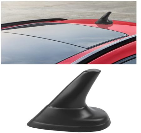 CGEAMDY ABS Haifischflossen-Autos-Antennen Dekoration, wasserdichte Autos Antennenabdeckung, FAKE Verstärker Abdeckung, Verkleidung für Fahrzeuge(Schwarz)