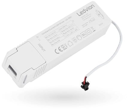Ledvion LED-Treiber Dimmbar für LED Panels, LED Driver, 0-10V, 38 Watt, 400-950 mA, Standart mit Netzkanel und Eurostecker