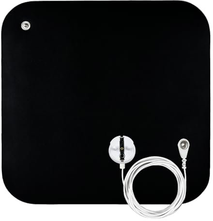 Baiyouli® Tapis de Souris de Mise à la Terre 25x25 cm, Tapis de Mise à la Terre Universel pour Ordinateur, Pied, Yoga et Lit, Meilleur Sommeil