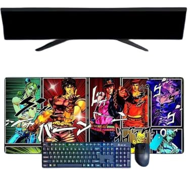 BUTKUS JoJo's Bizarre Adventure Anime Gaming-Mauspad, XXL, 800 x 300 mm, 3 mm, wasserdicht und rutschfest, strukturierte Oberfläche für PC und Laptops