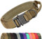 Joytale Taktisches Hundehalsband mit Griff Halsband Hund 3.8 cm Breit Hundehalsband für Große Hunde Verstellbar aus Nylon, Khaki, L