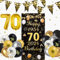 70 Geburtstag Deko, Seutgjie 70. Geburtstag Dekoration für Mann Frauen Lange Banner Hintergrund Luftballons und LED Lichtstreifen 1954 bis 2024