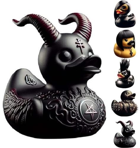 Oseczmut Estatua De Pato De Duckieville | Figuras De Pato Duckieville Gótica | Adornos Geniales De Estatua De Patos De Satanás,Figuras Coleccionables De Pato Satán,Escultura De Pato Gótico
