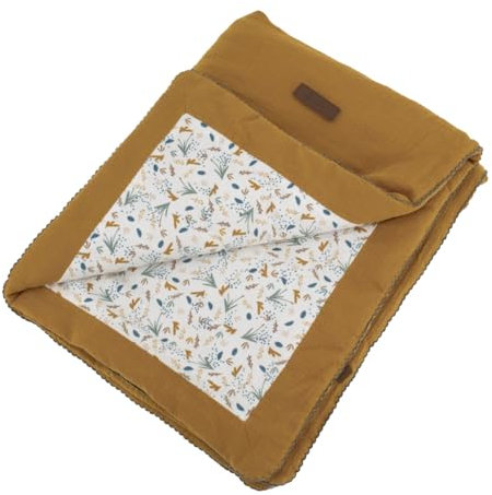 DOMIVA - COUVERTURE DOUBLE FACE 75 x 100 cm CARAMEL AU FIL DE L'EAU