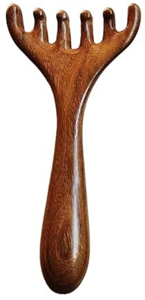 Sandelholz Haarkamm und Zahnkamm aus Hirschgeweih - Breiter Nasenschaber mit Geweih