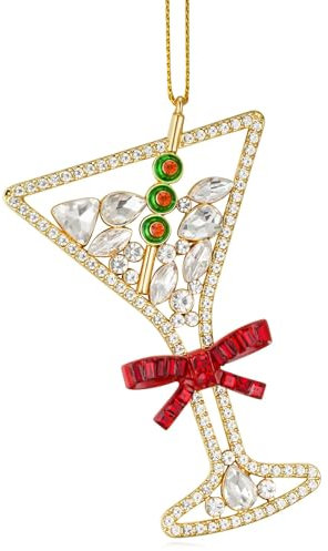 Mrchtmas Christmas Martini Ornaments, Martini Ornament for Christmas Tree, Hanging Christmas Decoration Gifts for Sisters Mom Grandparent Women Men