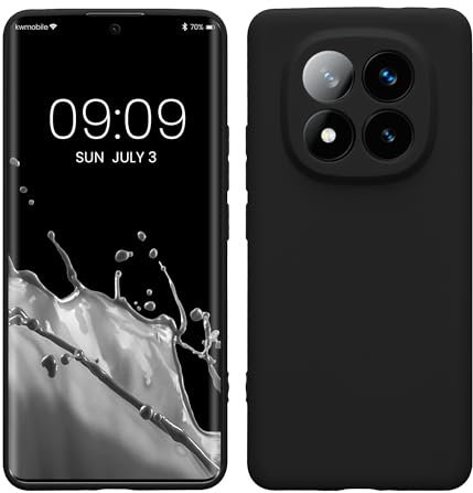 kwmobile Handyhülle kompatibel mit Xiaomi Redmi Note 14 Pro+ 5G / Redmi Note 14 Pro Plus 5G Hülle - Handy Case aus weichem Silikon in Schwarz matt