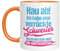 Tasse mit Spruch - Hau ab! Ich habe eine verrückte Schwester - Spruchtasse für Bruder - Bruderherz - Lieblingsbruder - Geburtstagsgeschenk - Geschenkidee
