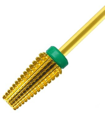 5 in 1 Professional Carbide Nail Drill Bit Remove Acrylic Gels Nail Remaining Polishing Uneven Nail Surface 3/32 inch Shank Two Way Rotate Cuticle Manicure Pedicure Home Salon Tools (Gold Coarse)