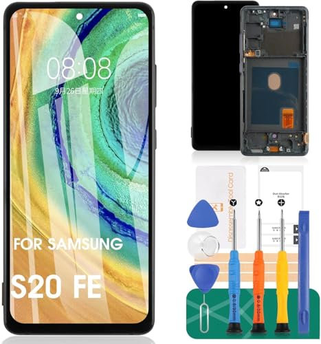 Incell Écran LCD de rechange pour Samsung S20 FE 5G SM-G781B Écran tactile numériseur avec cadre (sans fonction d'empreintes digitales, noir)