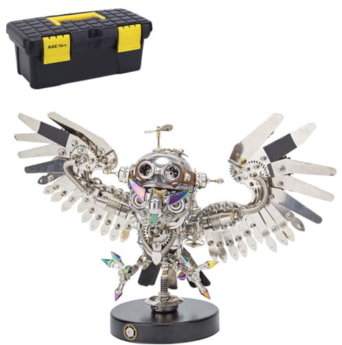 NULA 3D Metall Puzzle Modellbausatz, Steampunk Nachteule 3D Mechanisch Metallpuzzle für Erwachsene Teenager DIY Assembly Spielzeug Weihnachtsdeko Geschenk (700 Teile)