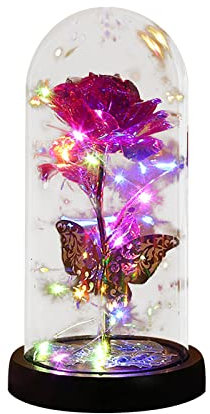 Feelcrag Women Gifts Forever Rose Flower 50Th Birthday Gifts for Women On Valentines Day Mothers Day Anniversary Birthday Christmas Artificial Flowers Birthday Present