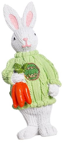 Spring Resin Hasen Puppen Hasen Figur für Frühlingsparty-Dekorationen, Kinder, Urlaub, bunte Akzente für Fensterbank, Regal