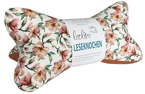 Leolini Leseknochen mit Namen personalisierbar Kissen Nackenkissen Orchideen | Handarbeit aus Österreich
