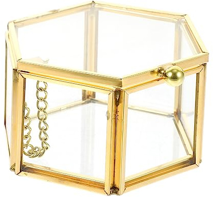 TEMPNAP Schmucketui Für Ohrringe Und Ringe Vintage Schmuckbehälter Aus Glas Schmuckvitrine Zum Aufbewahren Von Schmuck Schmuckbox Für Schminktisch Oder Zimmer