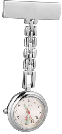 SOIMISS Krankenschwester Taschenuhr 1 Stück, mit Sicherheitsnadel, Silber | Zinklegierung und Edelstahl, Quarzwerk, Leuchtender Zeiger, für Klinikpersonal, Labor und Uniformtaschen