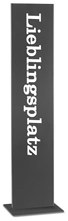 GARDIVO Lieblingsplatz schild 98cm Hoch, Gartendeko, wohndeko, Gartenschild, dekoration (Anthrazit, Klassish)