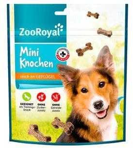 ZooRoyal Hundeleckerli Miniknochen reich an Geflügel, 8er Pack (8 x 100g)