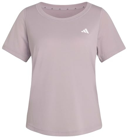 adidas Women's Workout Essentials Scoop Neck T-Shirt, preloved fig, S