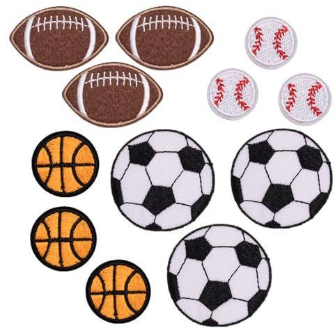 CeaBulo 12 PCs/Football Iron Auf Patches Fußball Bestickte Patches Nähen Sie Applikationen Für Jeansrock