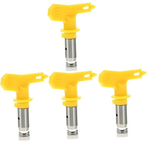 KALLORY 1 Satz Düsenpistolenkopf Spritzpistole Schnurloser Airbrush Malen Sprühwischer Farbsprüher Dichtungsdüse Zubehör Für Airless-farbspritzgeräte Airbrush-düse Plastik Gelb 4 Stück