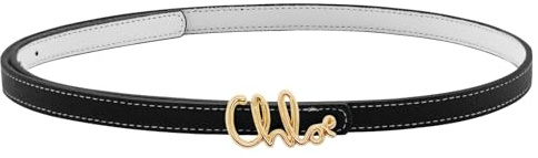 LJCZKA Reversible Hosengurt Damen Leder,Schlanker Adjustierbarer Hosengurt für Jeans, Kleider & Jacken (SchwarzGold)