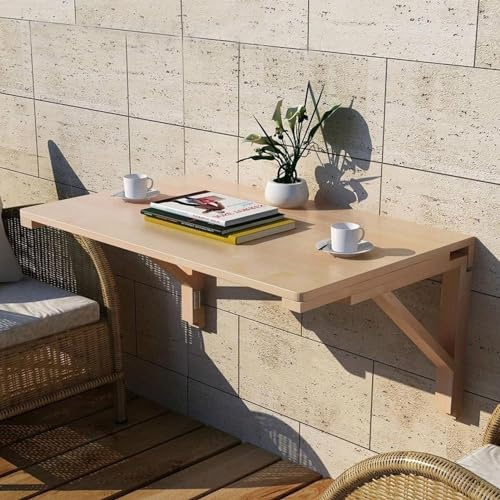 WXPGFEQ Klappbarer Holztisch für die Wäsche, an der Wand montierter Schreibtisch für das Home Office, Küche und Bad, schwebender Frühstücks- und Esstisch, Werkbank, L50 * B30 cm/L20 *