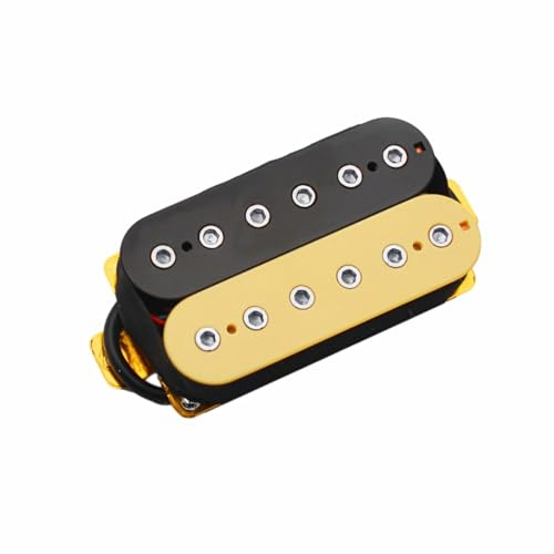Tressify Ensemble de micros à haut rendement pour guitare électrique, micro à double bobinage noir et jaune pour manche et chevalet, matériel de montage inclus