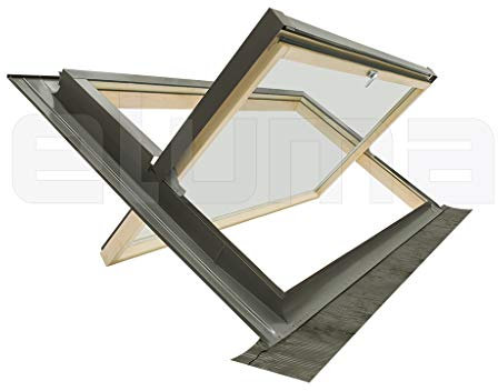 Finestra per tetto COMFORT BILICO | Infisso isolante certificato per uso abitativo | Vetro Antigrandine + Vetro Antinfortunistico | Legno e Alluminio (94x55 Base x Altezza)