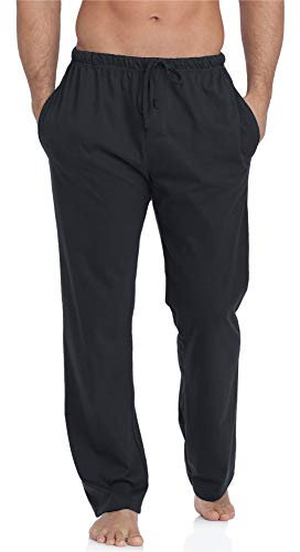 Timone Pantaloni Uomo Pigiama in 100% Cotone Caldo, Lunghi e Leggeri, Abbigliamento da Notte, Tinta Unita e Fantasia a Quadri, con Tasche Laterali TPP-001 (Antracite (070749), M)