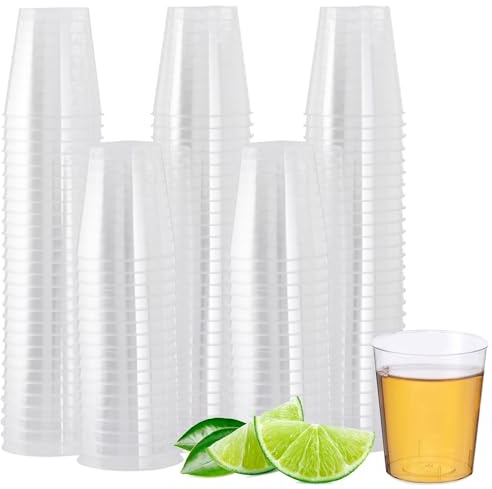 MATANA 250 Verres à Liqueur en Plastique Dur Transparent, Verres à Shot pour Fêtes, 60ml - Solide & Réutilisable