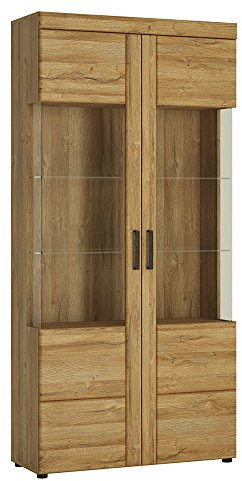 Möbel to go Cortina hoch breit 2 tür glasiert Vitrine, Melamin, 928 x 1950 x 374 mm