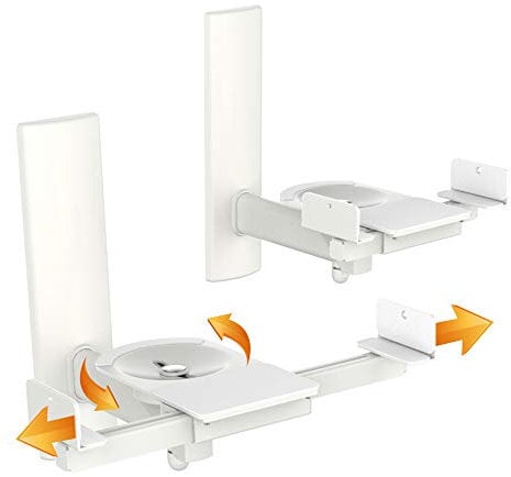 RICOO 2X Lautsprecherwandhalterungen Universal Lautsprecher Wandhalterungen Schwenkbar Neigbar LH023-W Halterung Boxen Wand Halter Boxenhalterung Set bis Max. 25-Kg Wandhalter Speaker Wall Mount