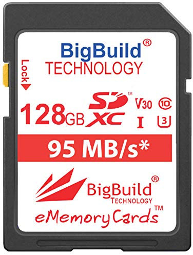 BigBuild Technology 128GB UHS-I U3 95MB/s Memory Card For Panasonic Lumix DMC FT30, FT30EF A, FT30EF D, FT30EF K, FZ1000, FZ2000, FZ2500, FZ300, FZ72, FZ82, FZ82EBK Camera