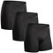DANISH ENDURANCE Calzoncillos Hombre Boxer Deportivos, Ajustados y Transpirables, Pack de 3, Negro, XXXL