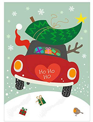 Susy Card 40023465 - Grußkarte Weihnachten, Mini, Auto, 1 Stück