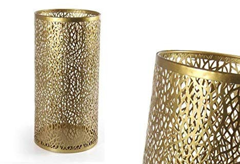 GICOS IMPORT EXPORT SRL Porta ombrelli in Metallo Colore Oro Tondo Shabby Chic 24 * 48 cm portaombrelli IRO-794759