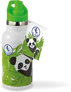 Blue Bananas Gourde en acier inoxydable 350 ml pour enfant - Bouteille d'eau en acier inoxydable de qualité supérieure - Avec motif Panda